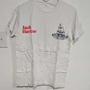 Urban Outfitters White Graphic Tee with Red and Blue Accents